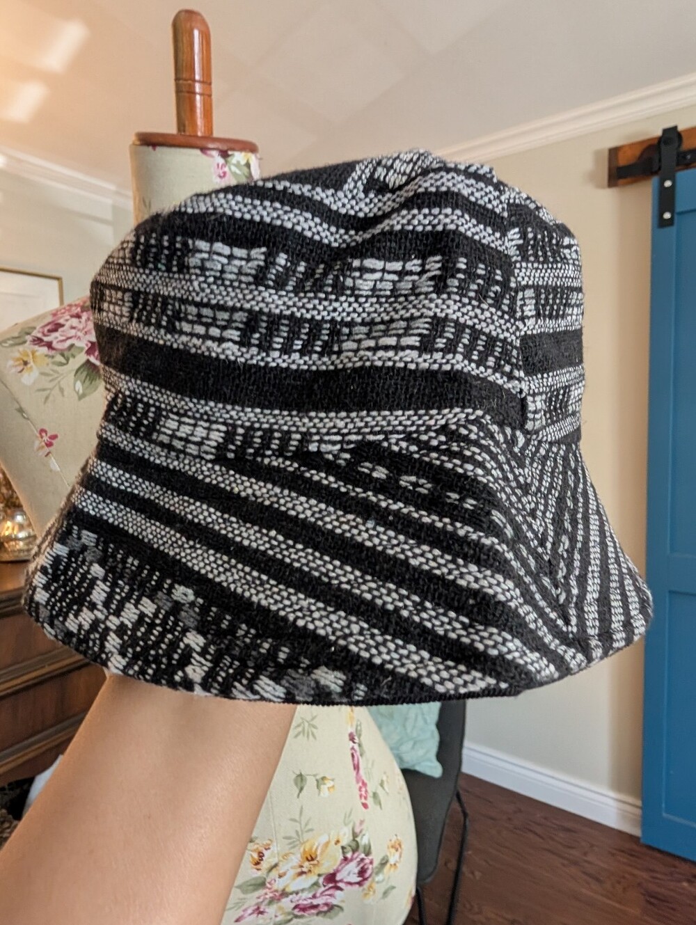 Black & White Striped Bucket Hat (Free With $50 Purchase)
